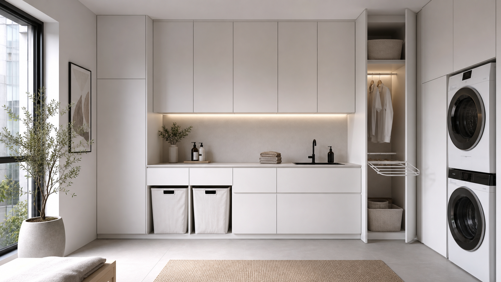 Minimalist Laundry Room Ideas for a Clean and Clutter-Free Home in a professionally designed laundry room