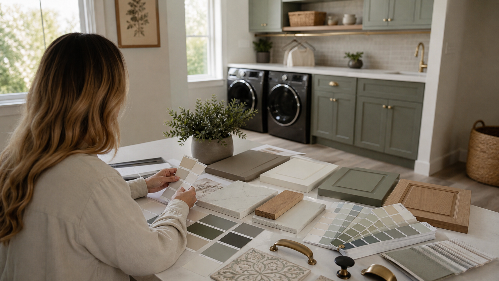 The Ultimate Guide to Laundry Room Color Schemes in a professionally designed laundry room