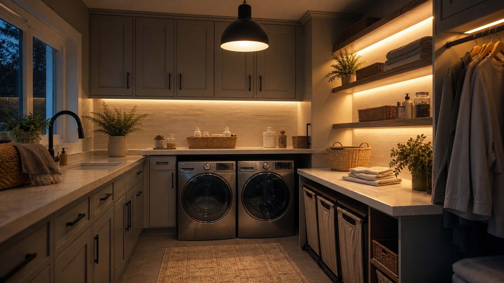 Laundry Room Lighting Ideas That Transform the Entire Space in a professionally designed laundry room